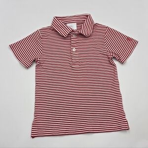Little English boys' red striped polo shirt size 5